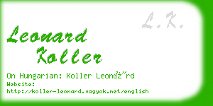 leonard koller business card